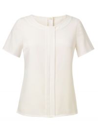 Elegante Kurzarm Damenbluse Creme
